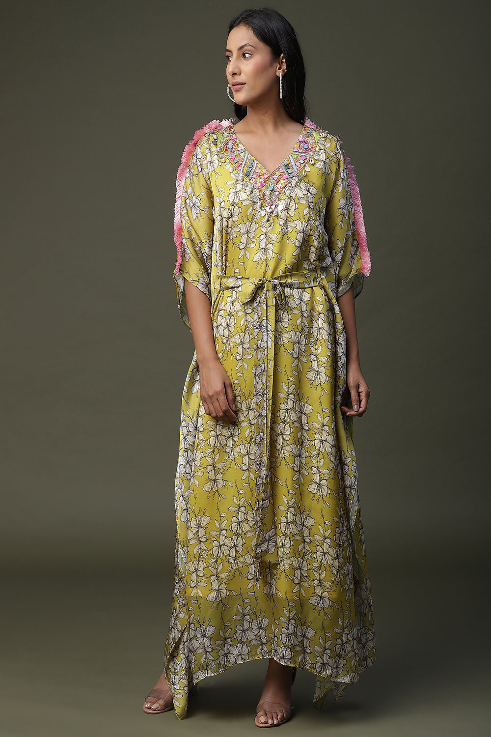 Flower Printed Kaftan - Auraya Fashion -  - #tag1# - #tag2# - #tag3# - #tag3#