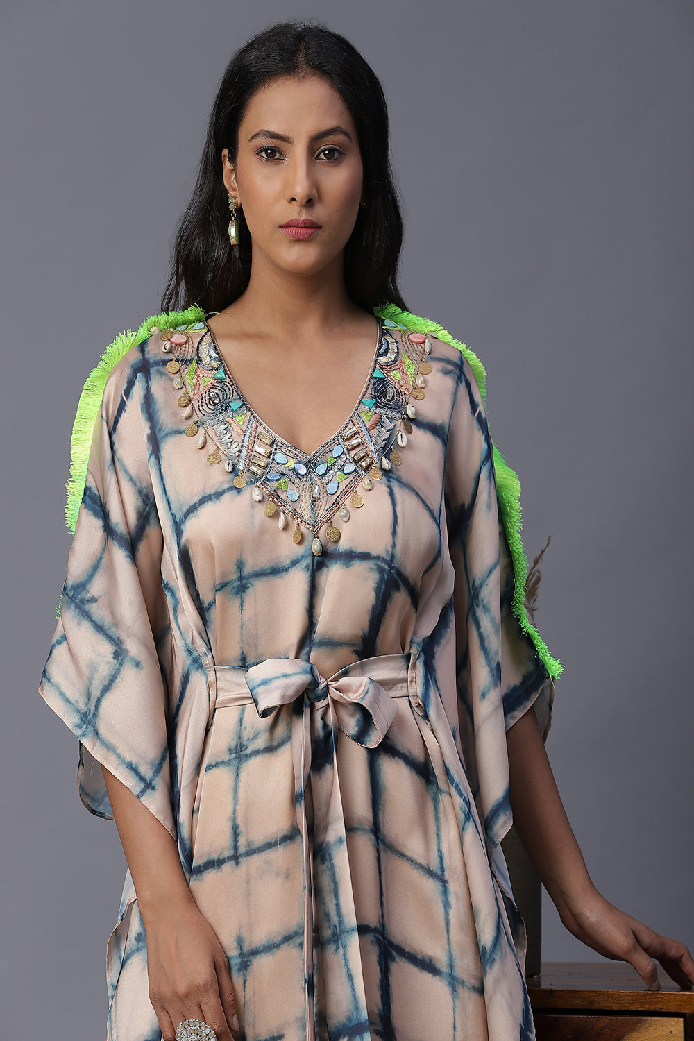 Blue Dye Kaftan - Auraya Fashion -  - #tag1# - #tag2# - #tag3# - #tag3#