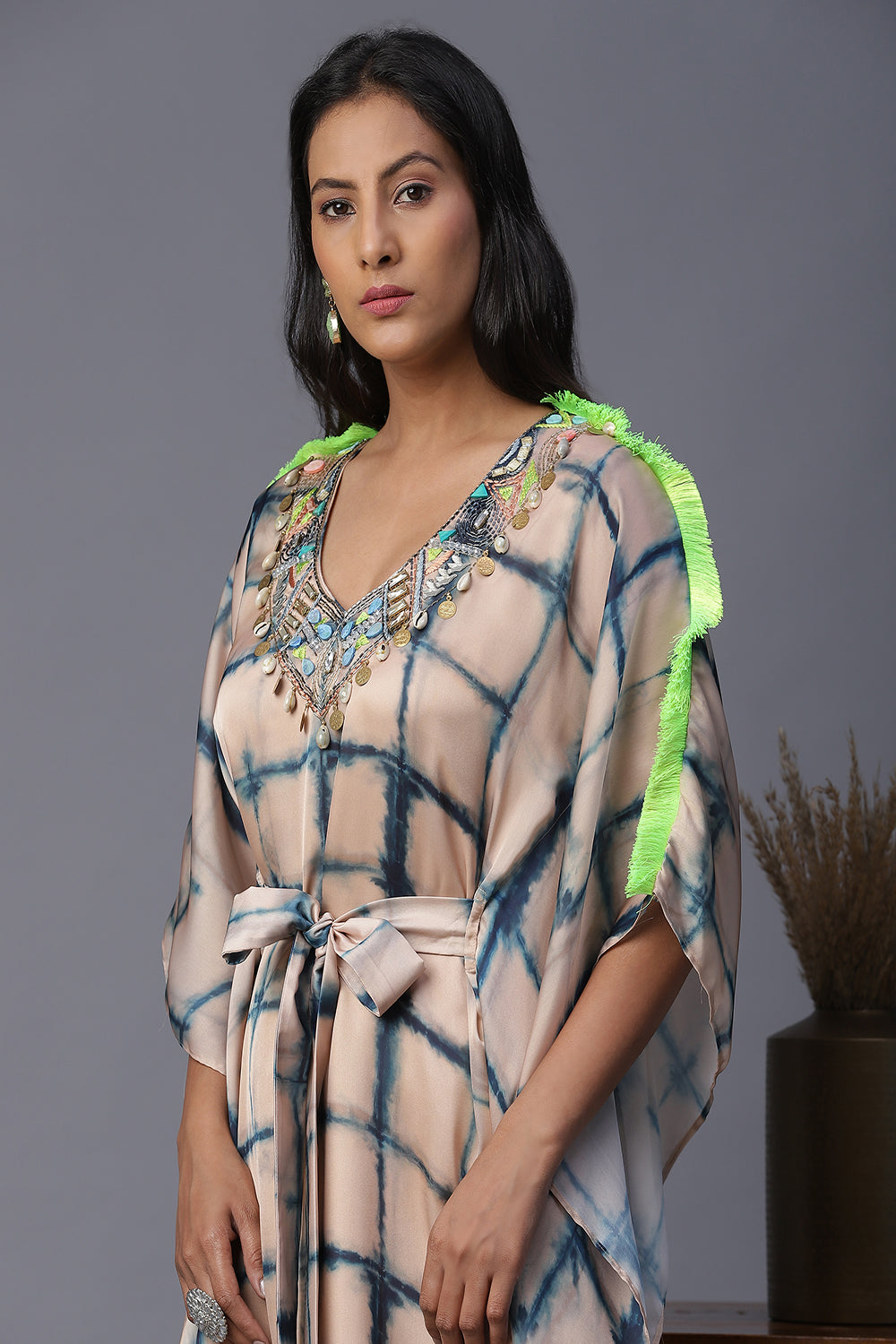 Blue Dye Kaftan - Auraya Fashion -  - #tag1# - #tag2# - #tag3# - #tag3#