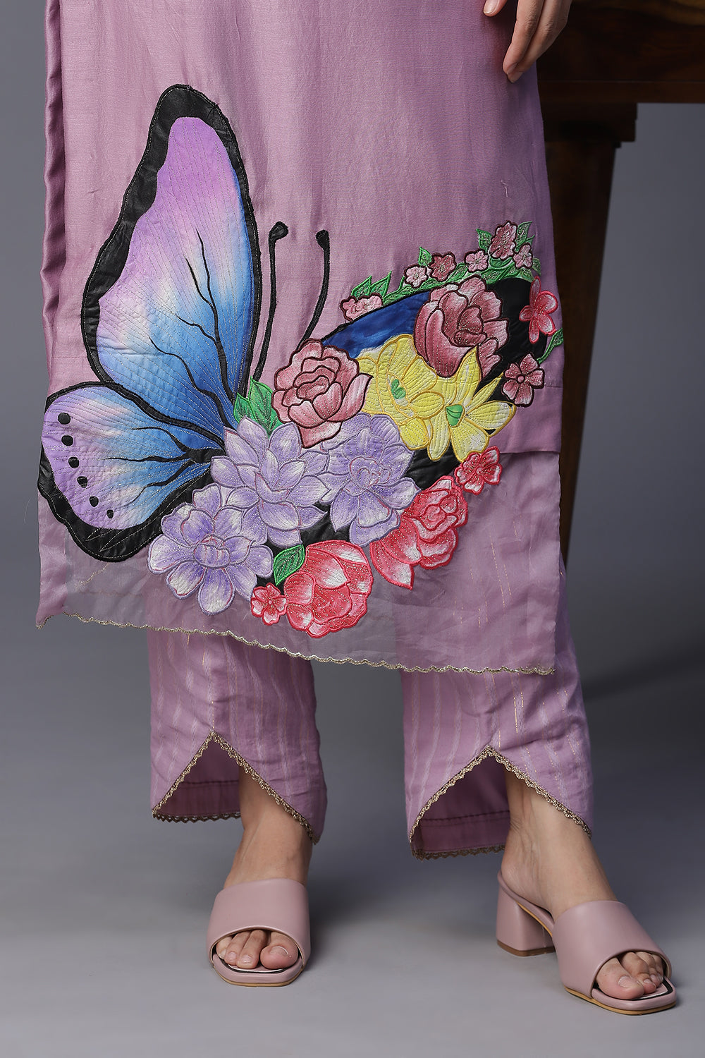 Butterfly Flower Handpainted Suit - Auraya Fashion -  - #tag1# - #tag2# - #tag3# - #tag3#