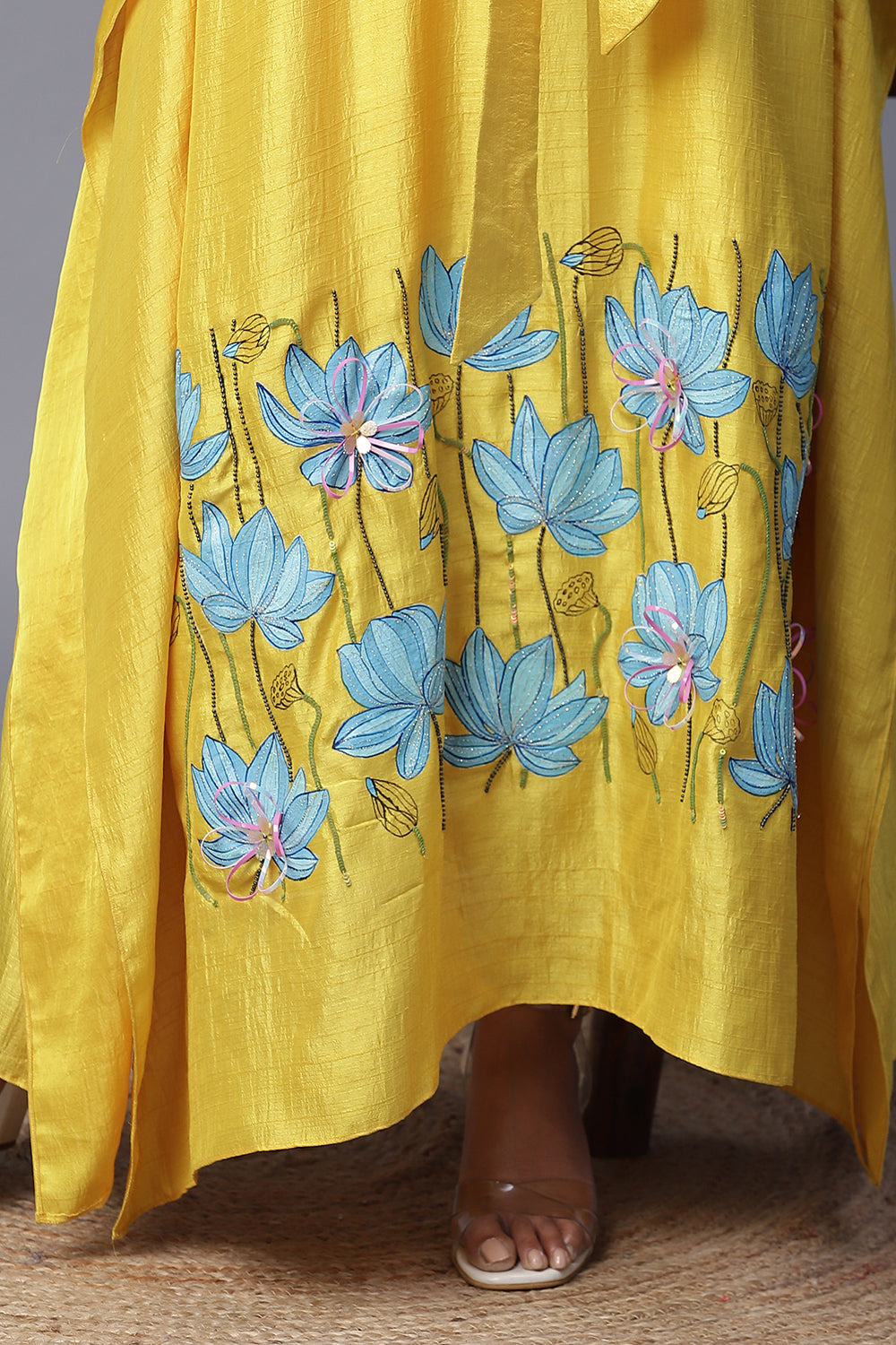 Yellow Flower Handpainted Kaftan