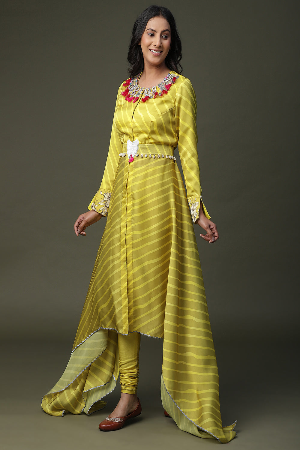 Yellow Stripe Handpainted Indo Set