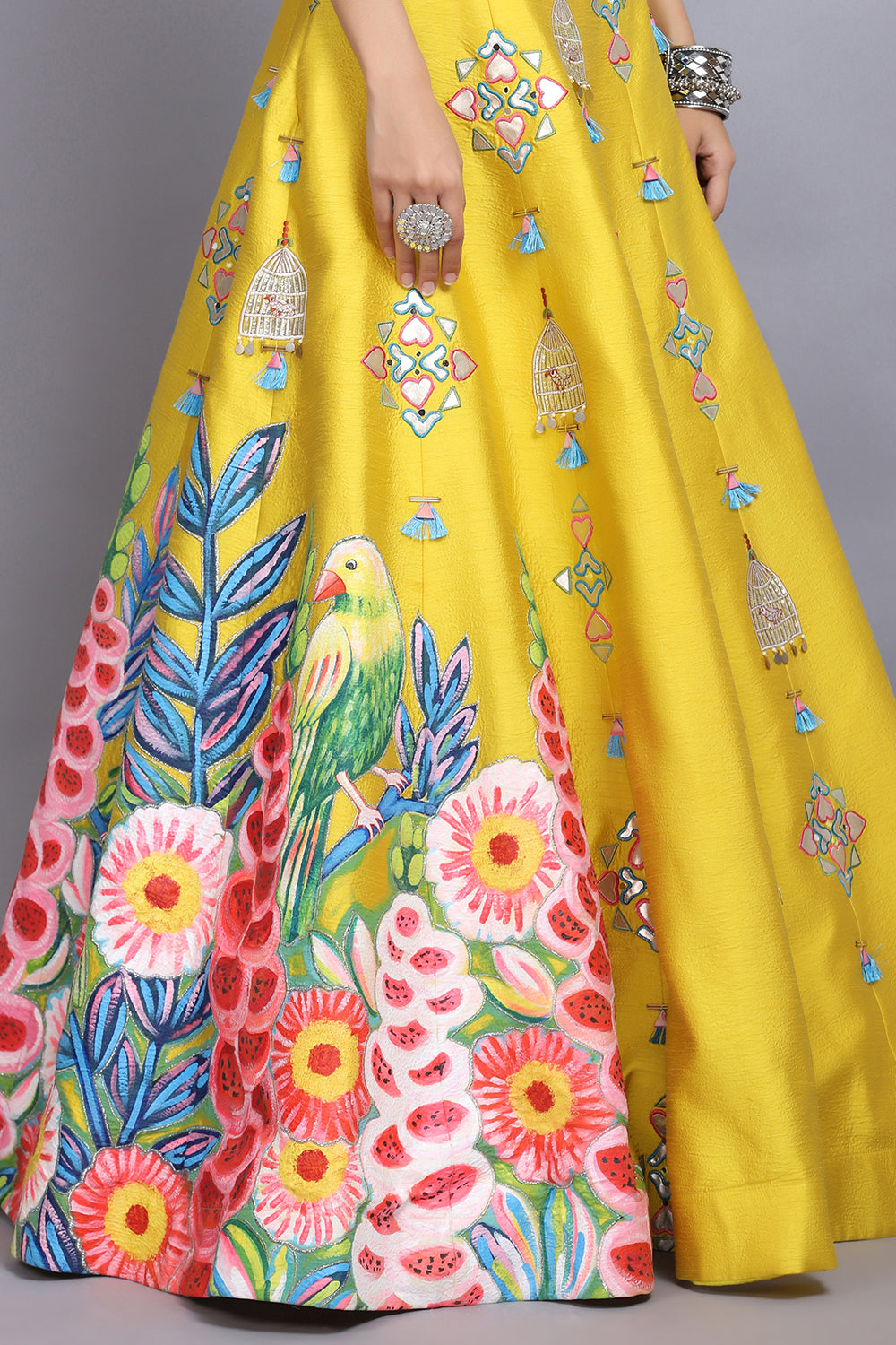 Yellow Handapinted Lehnga Set