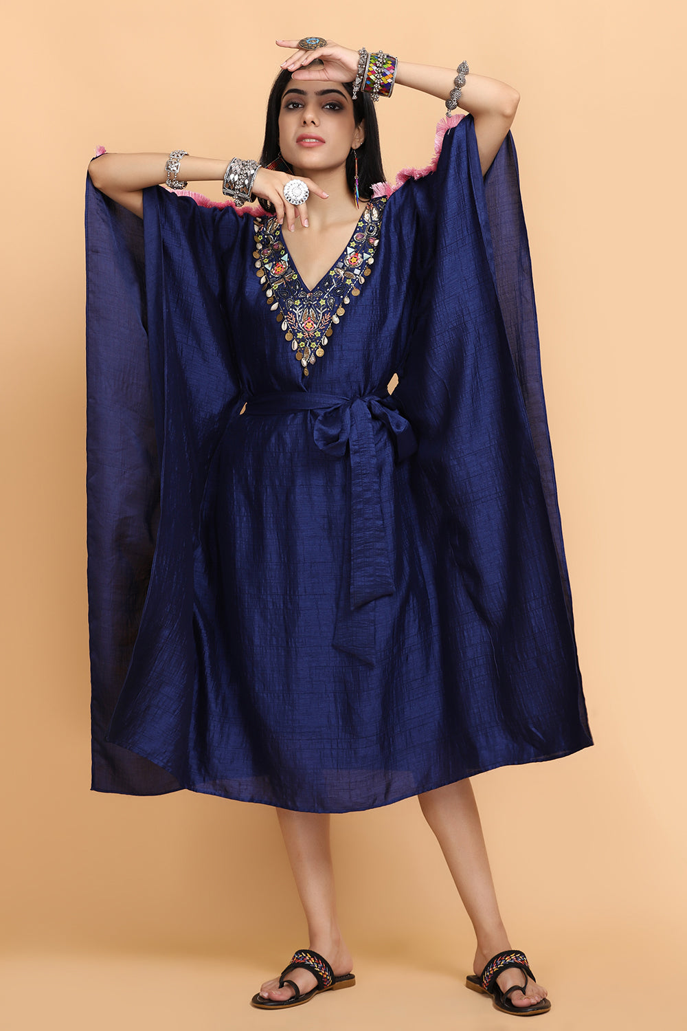 Electric Blue Kaftan Set - Auraya Fashion -  - #tag1# - #tag2# - #tag3# - #tag3#