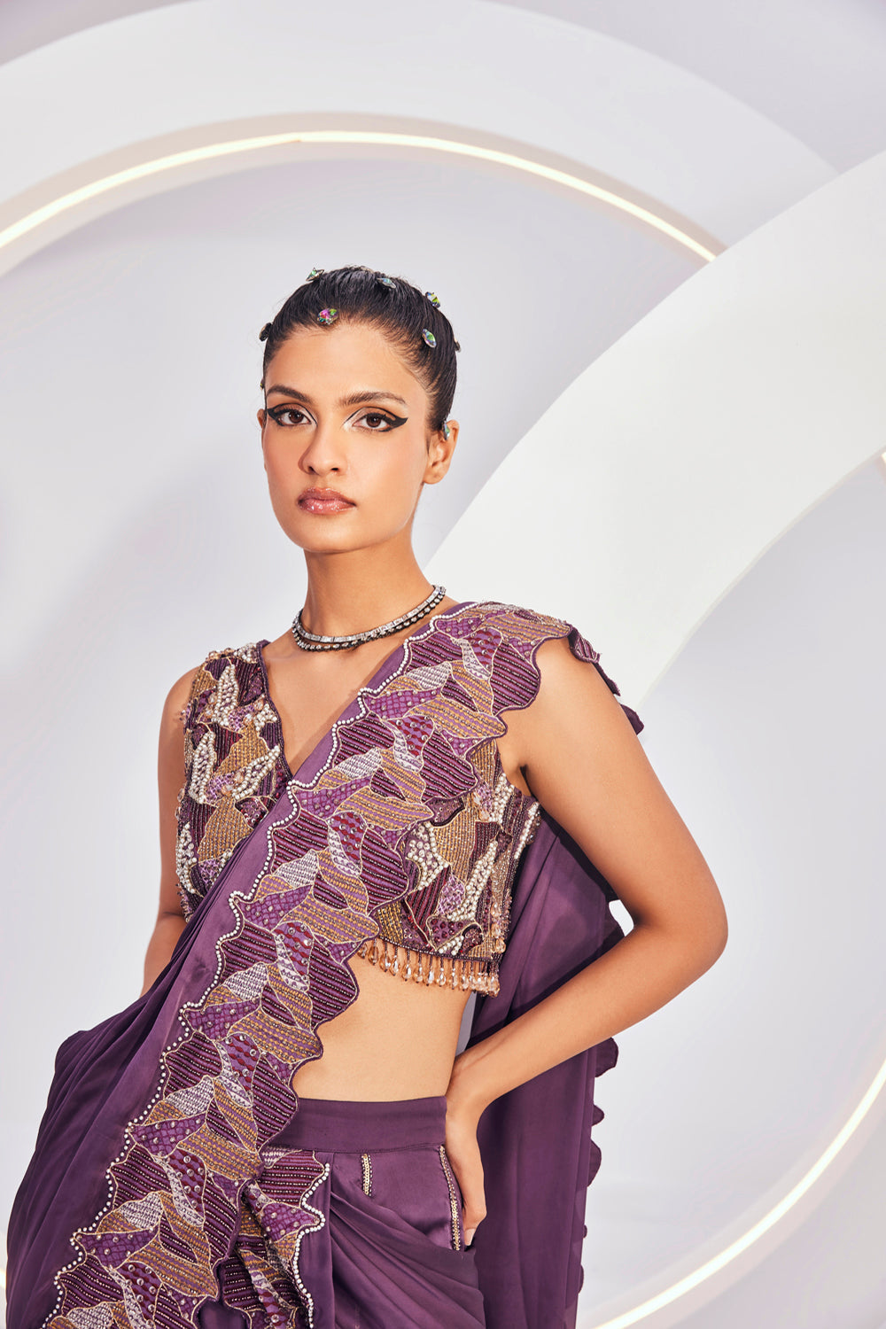 Delora Sharara Saree - Auraya Fashion -  - #tag1# - #tag2# - #tag3# - #tag3#