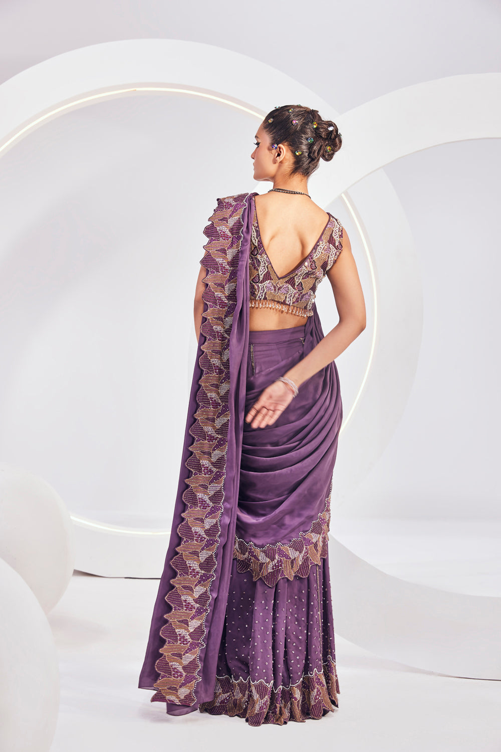 Delora Sharara Saree - Auraya Fashion -  - #tag1# - #tag2# - #tag3# - #tag3#