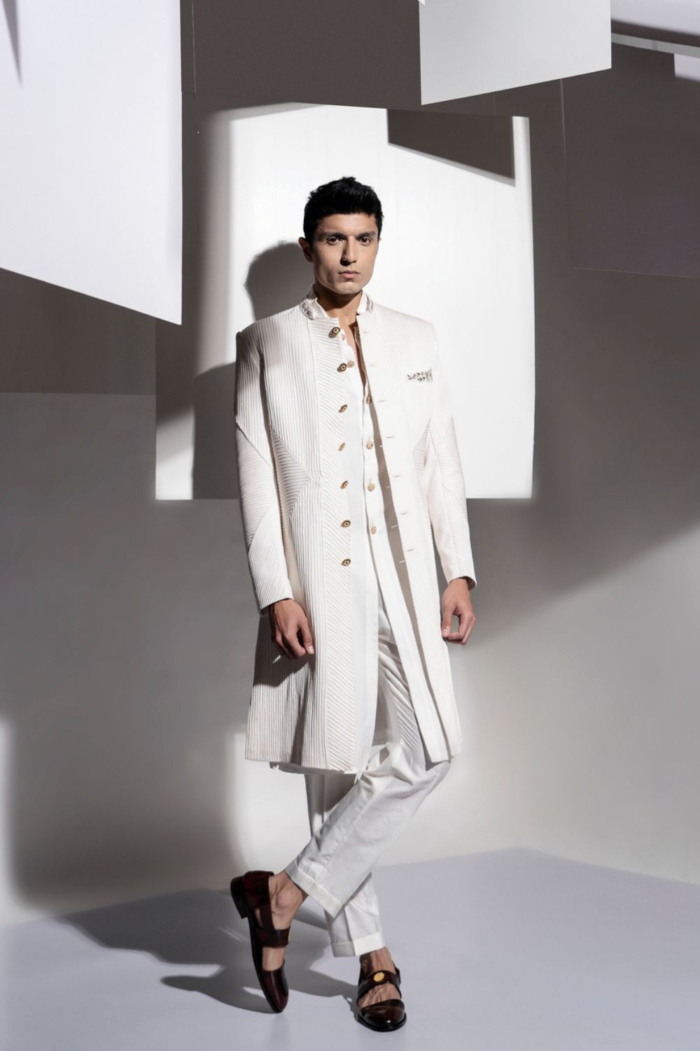 PLEATES SHERWANI - Auraya Fashion - Ankur J Men - #tag1# - #tag2# - #tag3# - #tag3#