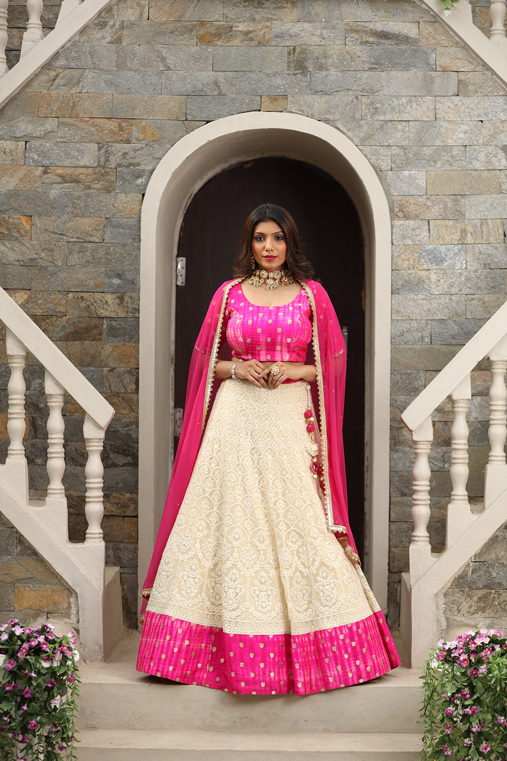 Lucknowi Lehenga Set - Auraya Fashion - Bahaara by Divya & Saloni - #tag1# - #tag2# - #tag3# - #tag3#