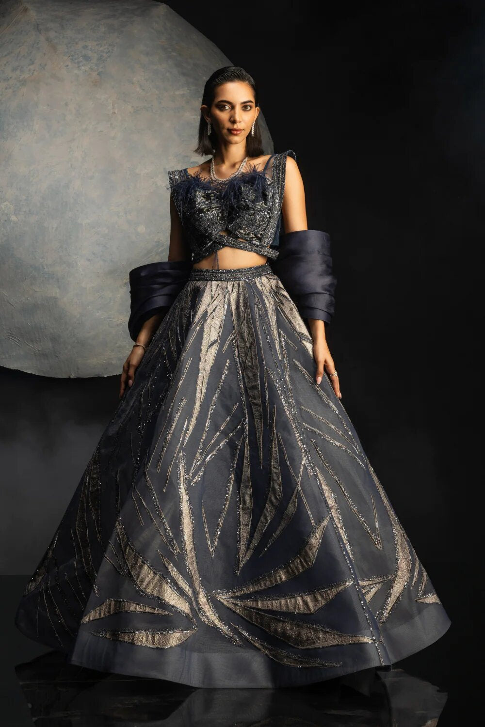 Allure Of Midnight Lehenga - Auraya Fashion - Adaara Couture - #tag1# - #tag2# - #tag3# - #tag3#