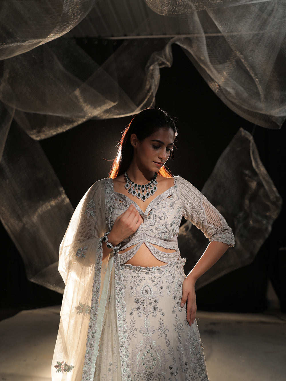 Dove Grey Lehenga - Auraya Fashion -  - #tag1# - #tag2# - #tag3# - #tag3#