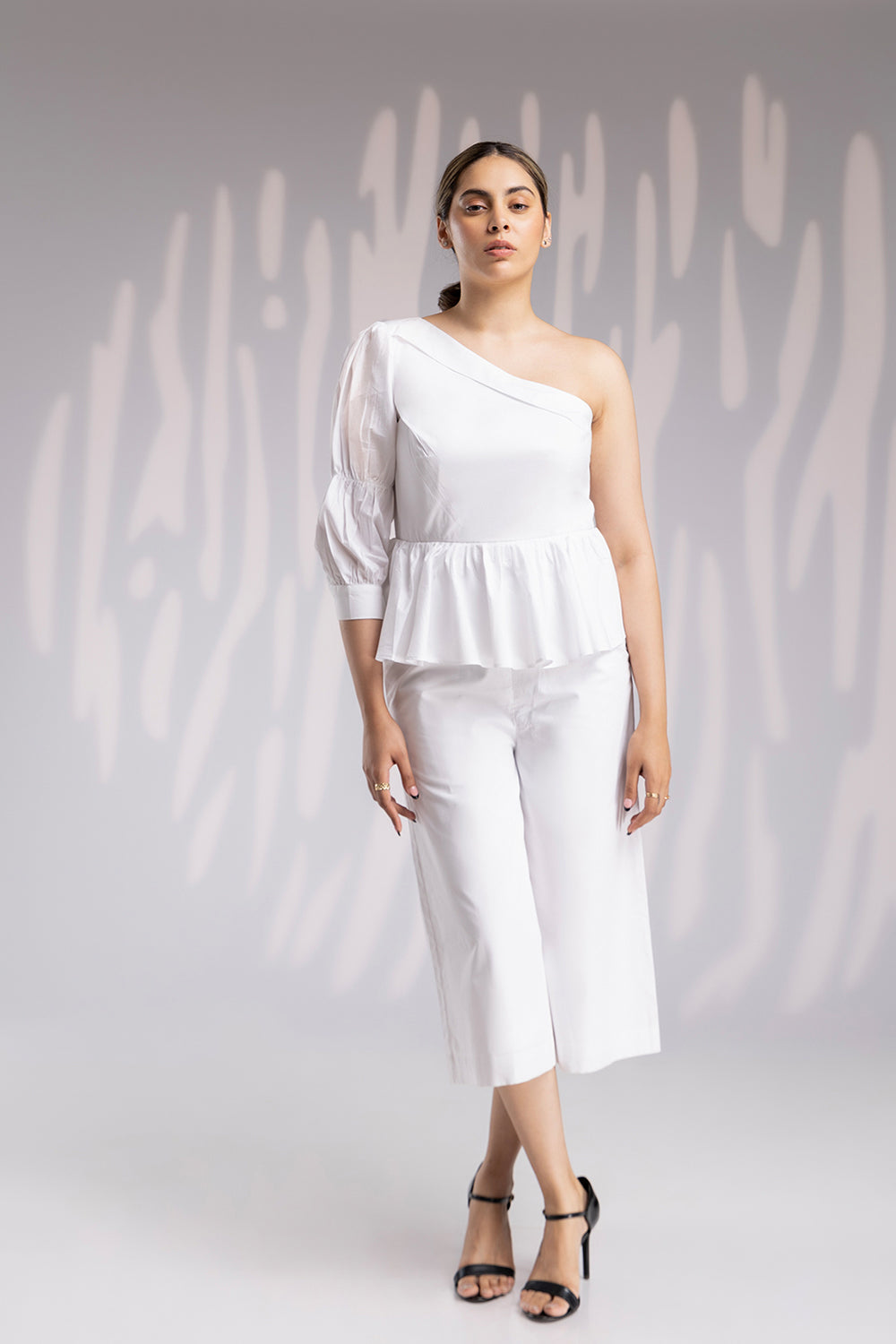 Oneside Sleeve Jumpsuit - White - Auraya Fashion - House of Manaa - #tag1# - #tag2# - #tag3# - #tag3#