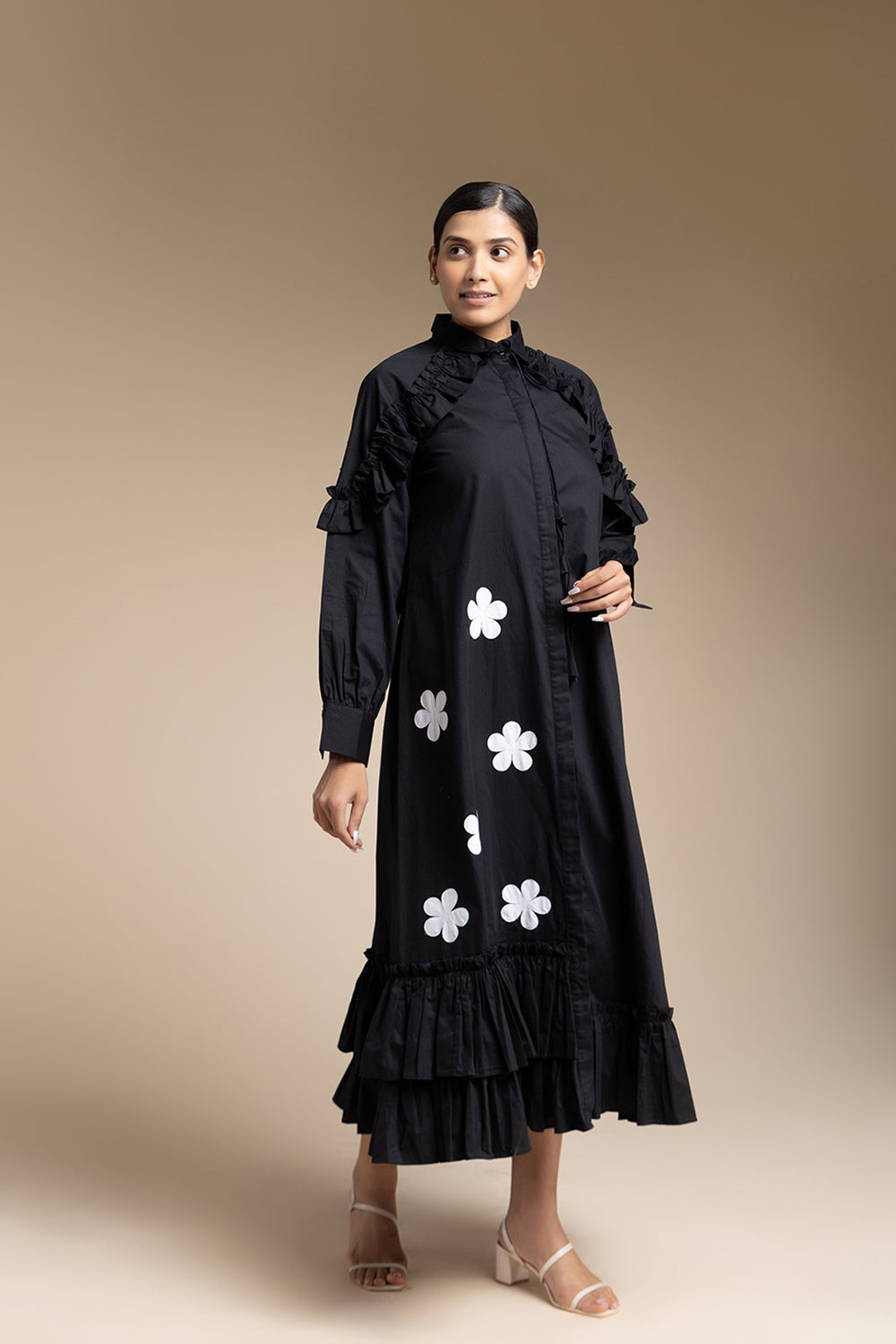 Gathers Dress - Black - Auraya Fashion -  - #tag1# - #tag2# - #tag3# - #tag3#