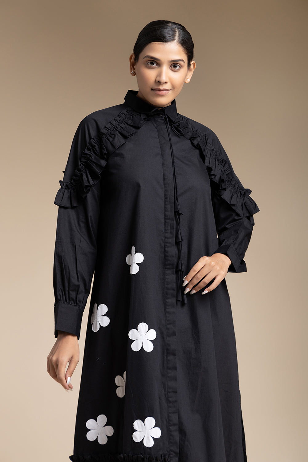 Gathers Dress - Black - Auraya Fashion -  - #tag1# - #tag2# - #tag3# - #tag3#