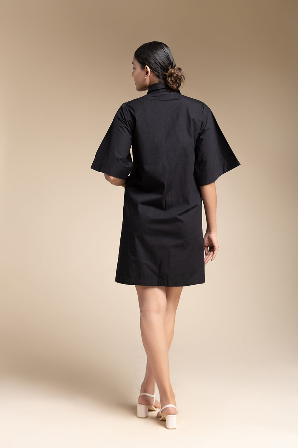 Matting Shirt Dress - Black - Auraya Fashion -  - #tag1# - #tag2# - #tag3# - #tag3#