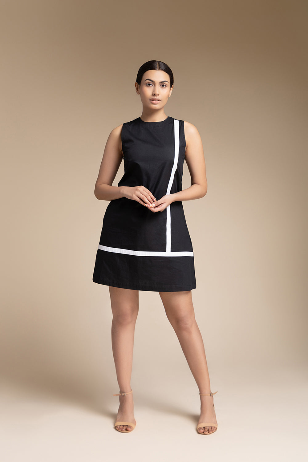 Pack Neck Shift Dress - Black - Auraya Fashion -  - #tag1# - #tag2# - #tag3# - #tag3#