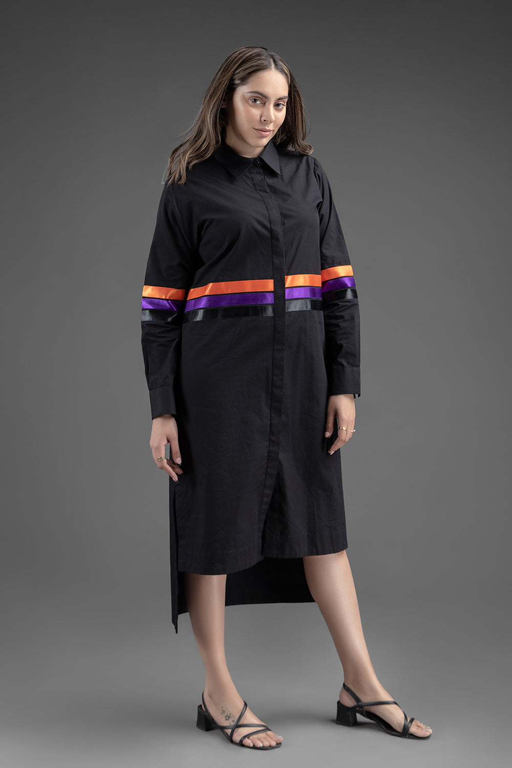 Long Shirt Dress - Black - Auraya Fashion -  - #tag1# - #tag2# - #tag3# - #tag3#