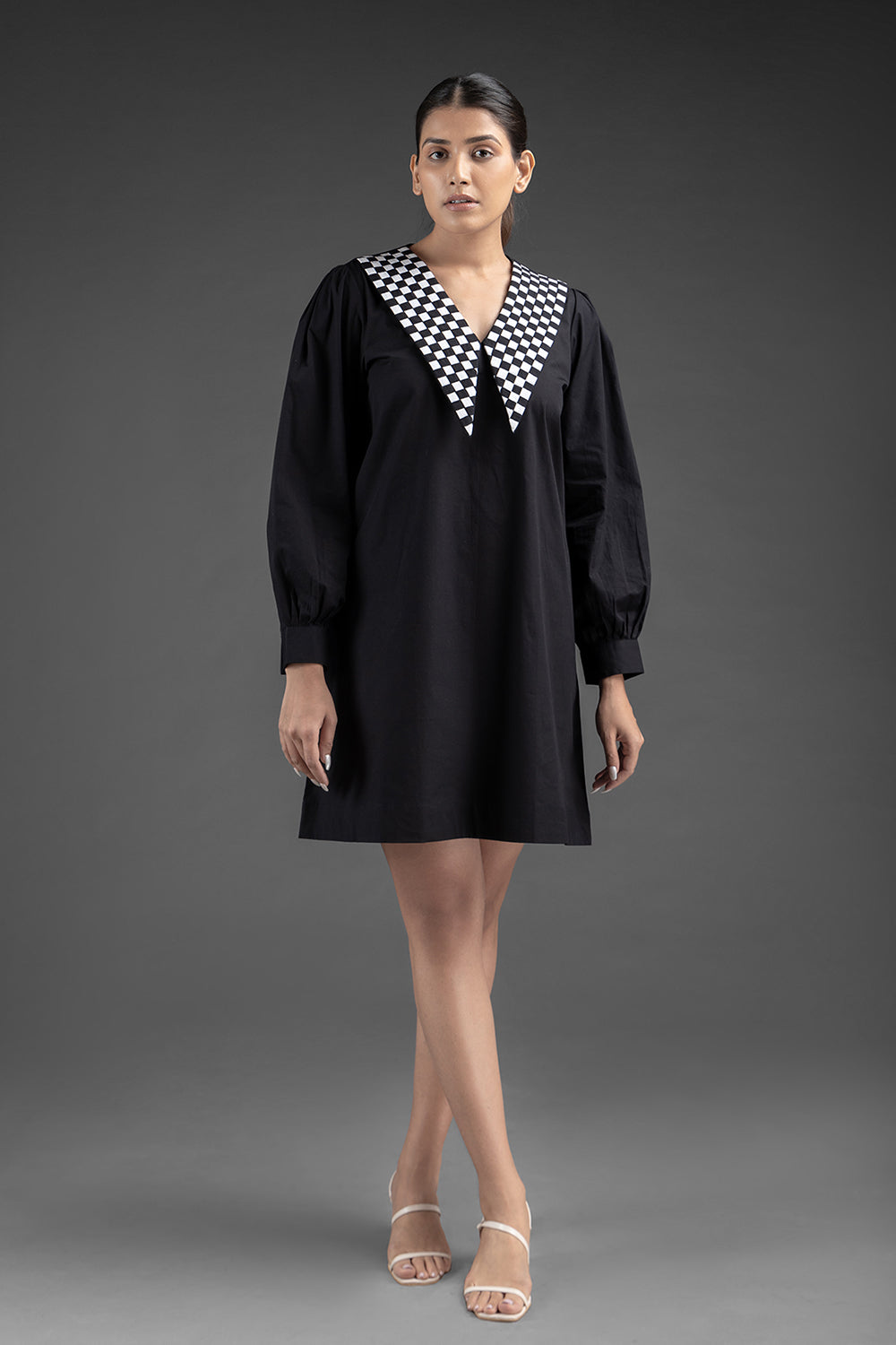 Matted Shift Dress - Black - Auraya Fashion -  - #tag1# - #tag2# - #tag3# - #tag3#