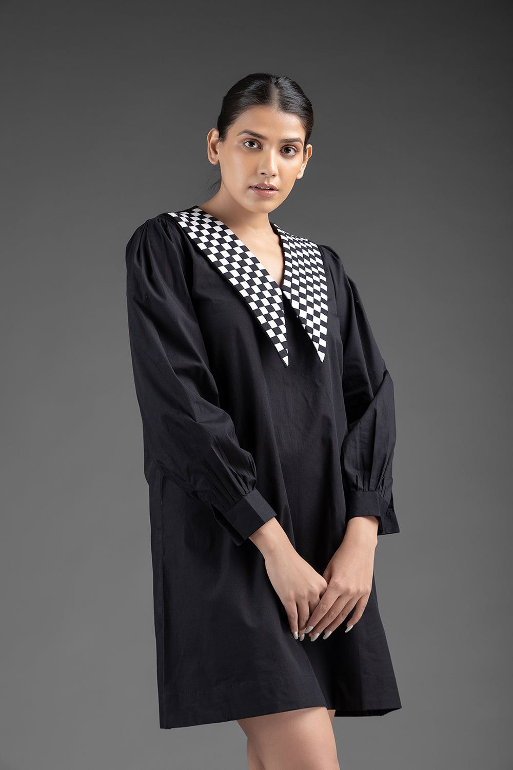 Matted Shift Dress - Black - Auraya Fashion -  - #tag1# - #tag2# - #tag3# - #tag3#