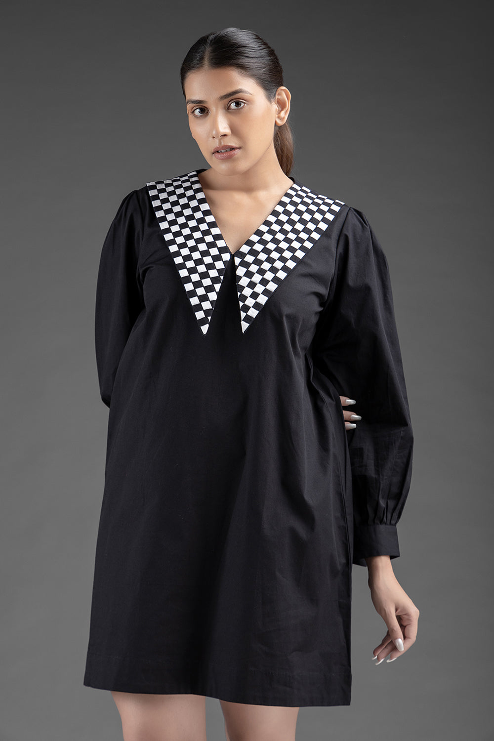 Matted Shift Dress - Black - Auraya Fashion -  - #tag1# - #tag2# - #tag3# - #tag3#