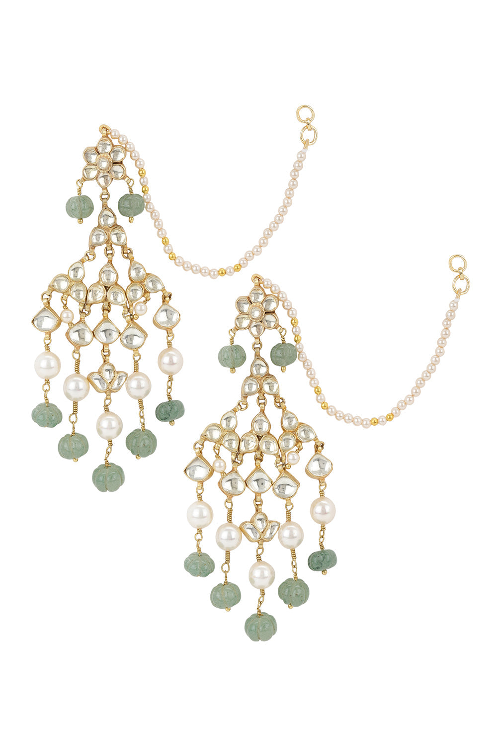 Honeysuckle Earrings- Mint Melon Stones - Auraya Fashion - Heer Jewellery - #tag1# - #tag2# - #tag3# - #tag3#