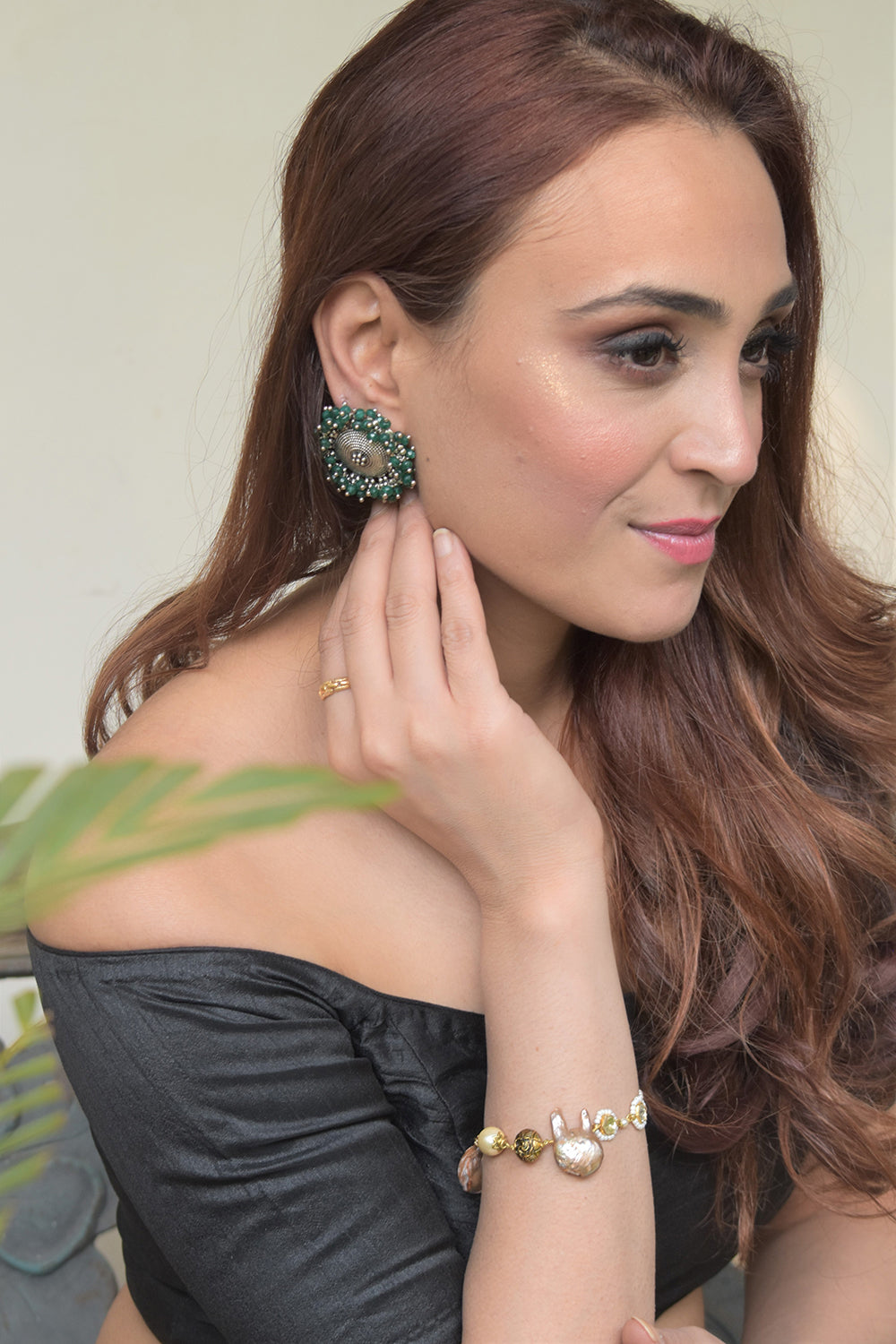 Gardishi Green Jades Earrings - Auraya Fashion - Heer Jewellery - #tag1# - #tag2# - #tag3# - #tag3#