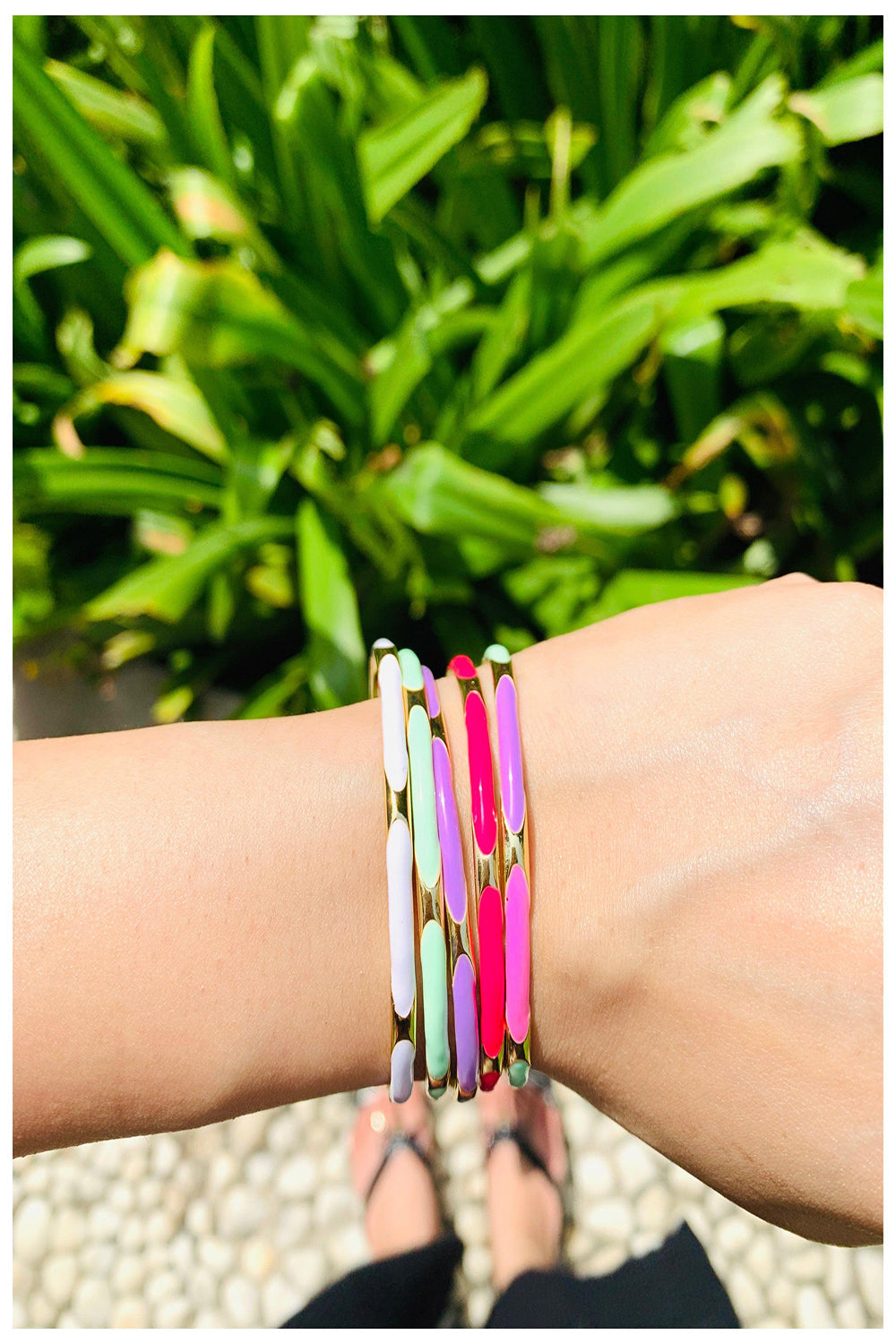 Colour Burst Enamel Slim Bracelets - Auraya Fashion - Zevar King - #tag1# - #tag2# - #tag3# - #tag3#