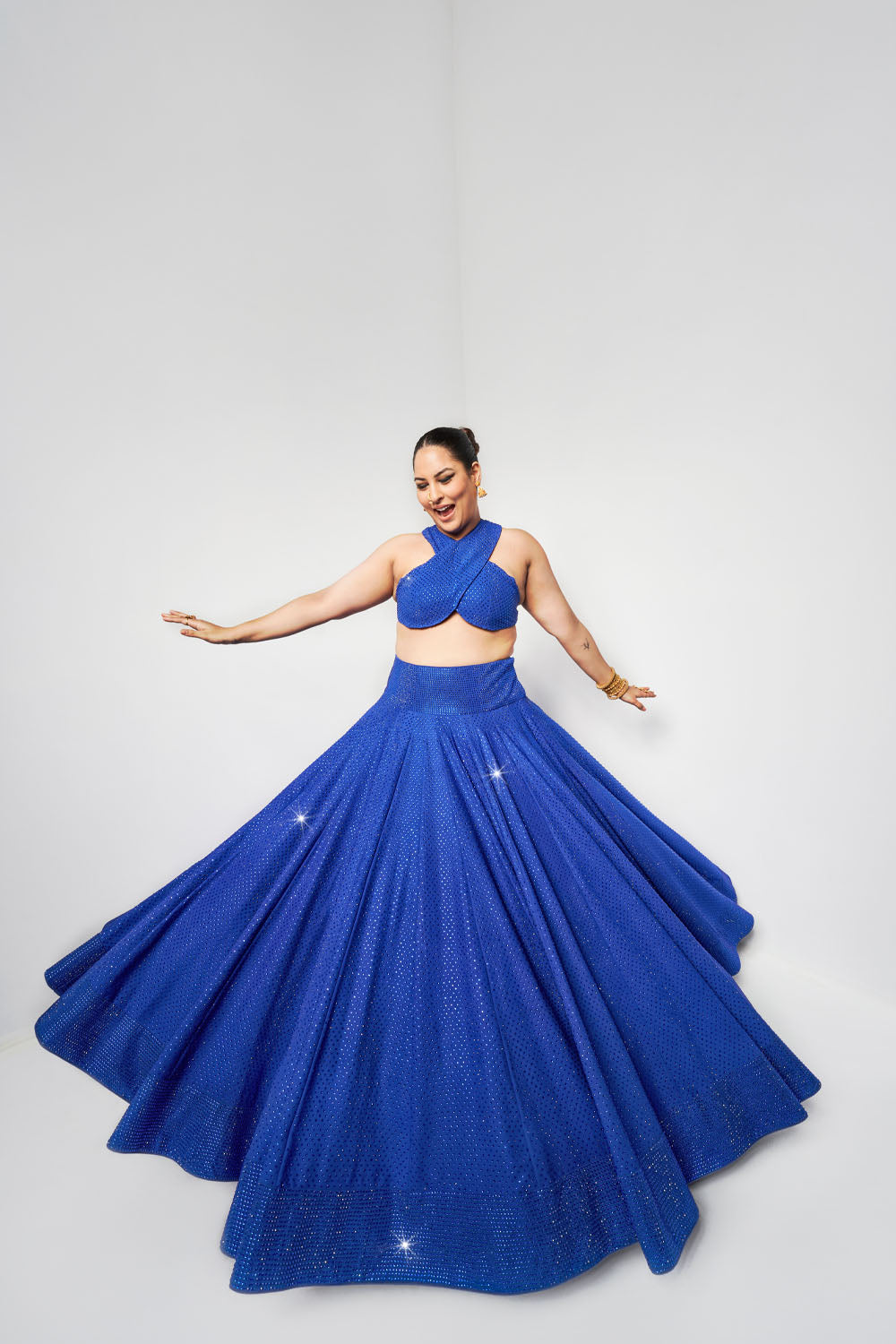 Blue Twirl Lehenga - Auraya Fashion - ITRH - #tag1# - #tag2# - #tag3# - #tag3#