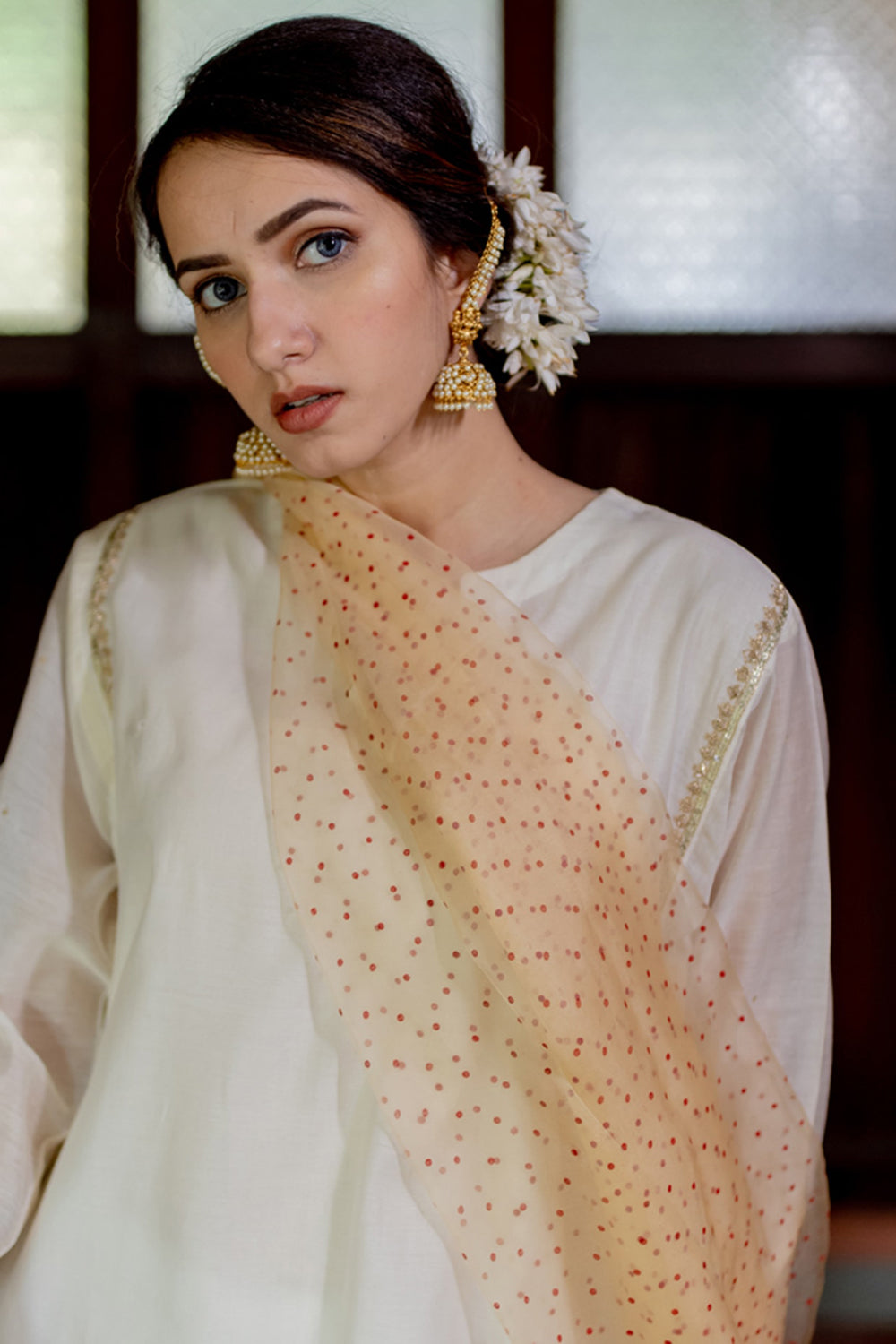 Hand Embroidered Off-White Kurta Set - Auraya Fashion -  - #tag1# - #tag2# - #tag3# - #tag3#