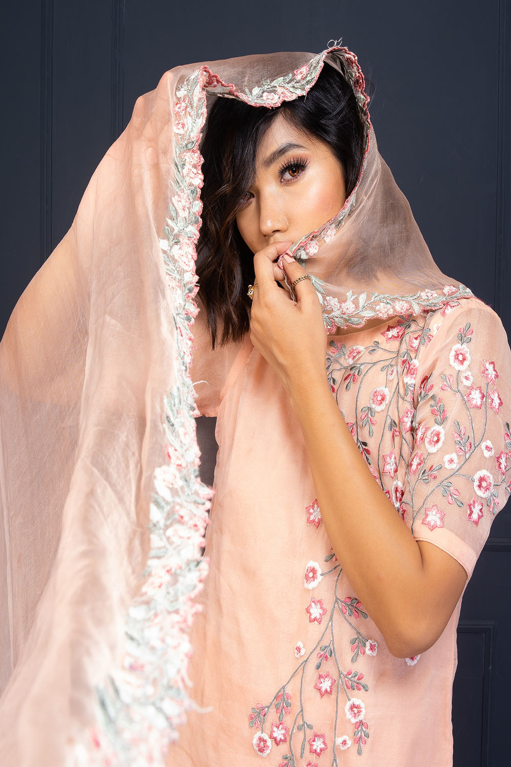 Rose Pink Tunic Paired Up With Sharara And Dupatta - Auraya Fashion -  - #tag1# - #tag2# - #tag3# - #tag3#