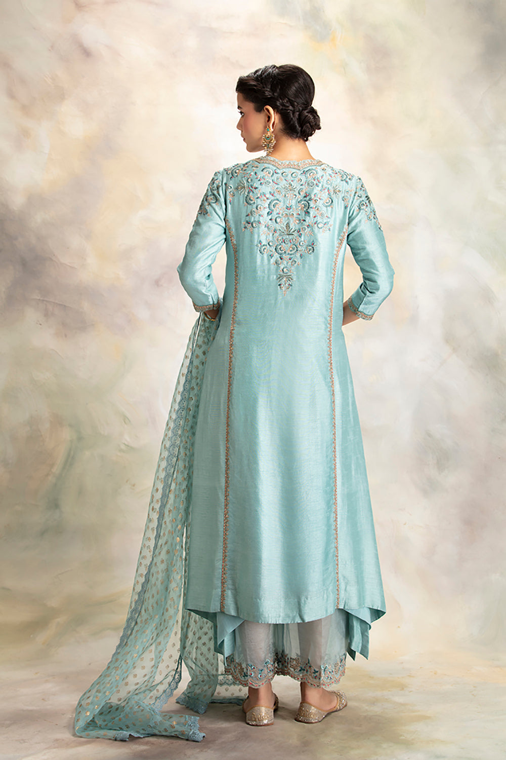 Enticing Aqua Multicolour Floral Embroidered Kurta Set - Auraya Fashion -  - #tag1# - #tag2# - #tag3# - #tag3#