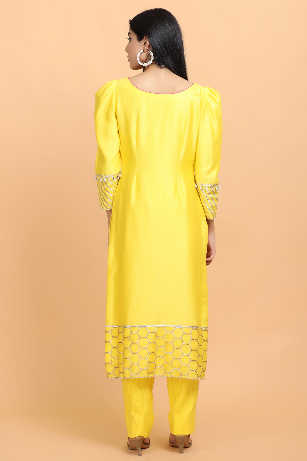 Yellow Chanderi Suit Set