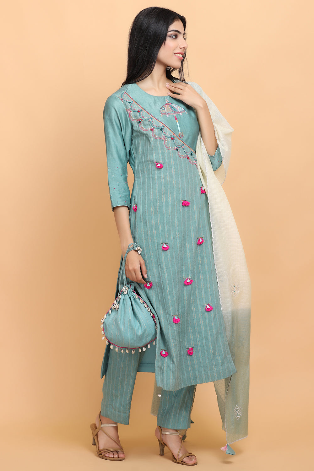 Blue Umbrella Suit Set - Auraya Fashion -  - #tag1# - #tag2# - #tag3# - #tag3#