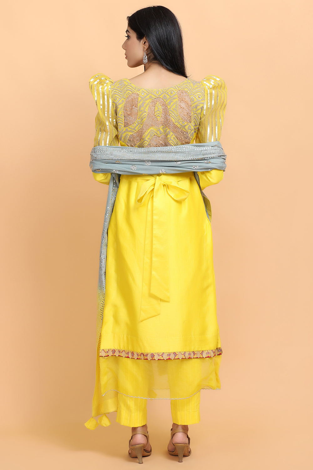 Yellow Gota Chanderi Suit