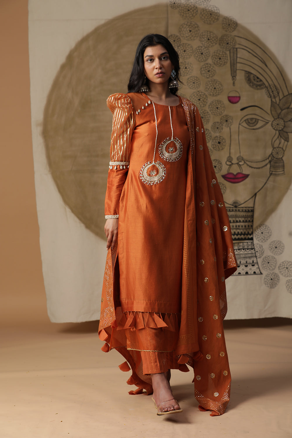 Burnt Orange Bali Suit - Auraya Fashion -  - #tag1# - #tag2# - #tag3# - #tag3#