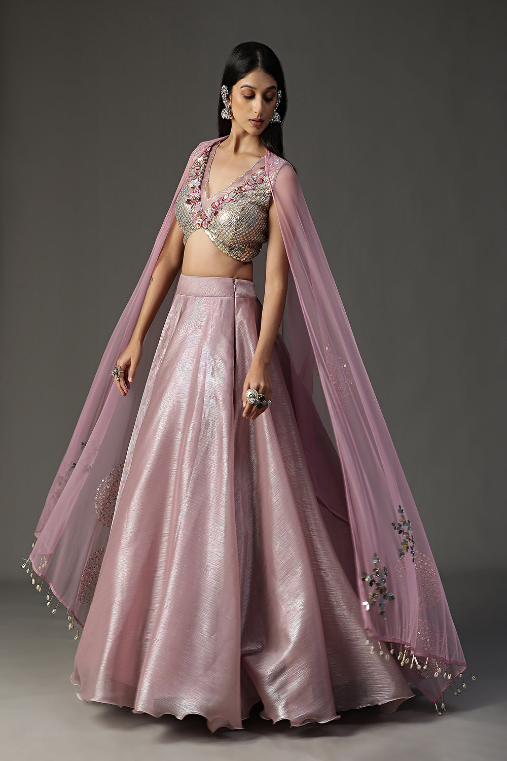 Lilac Organza Lehenga Set - Auraya Fashion - Arpita Sulakshana - #tag1# - #tag2# - #tag3# - #tag3#