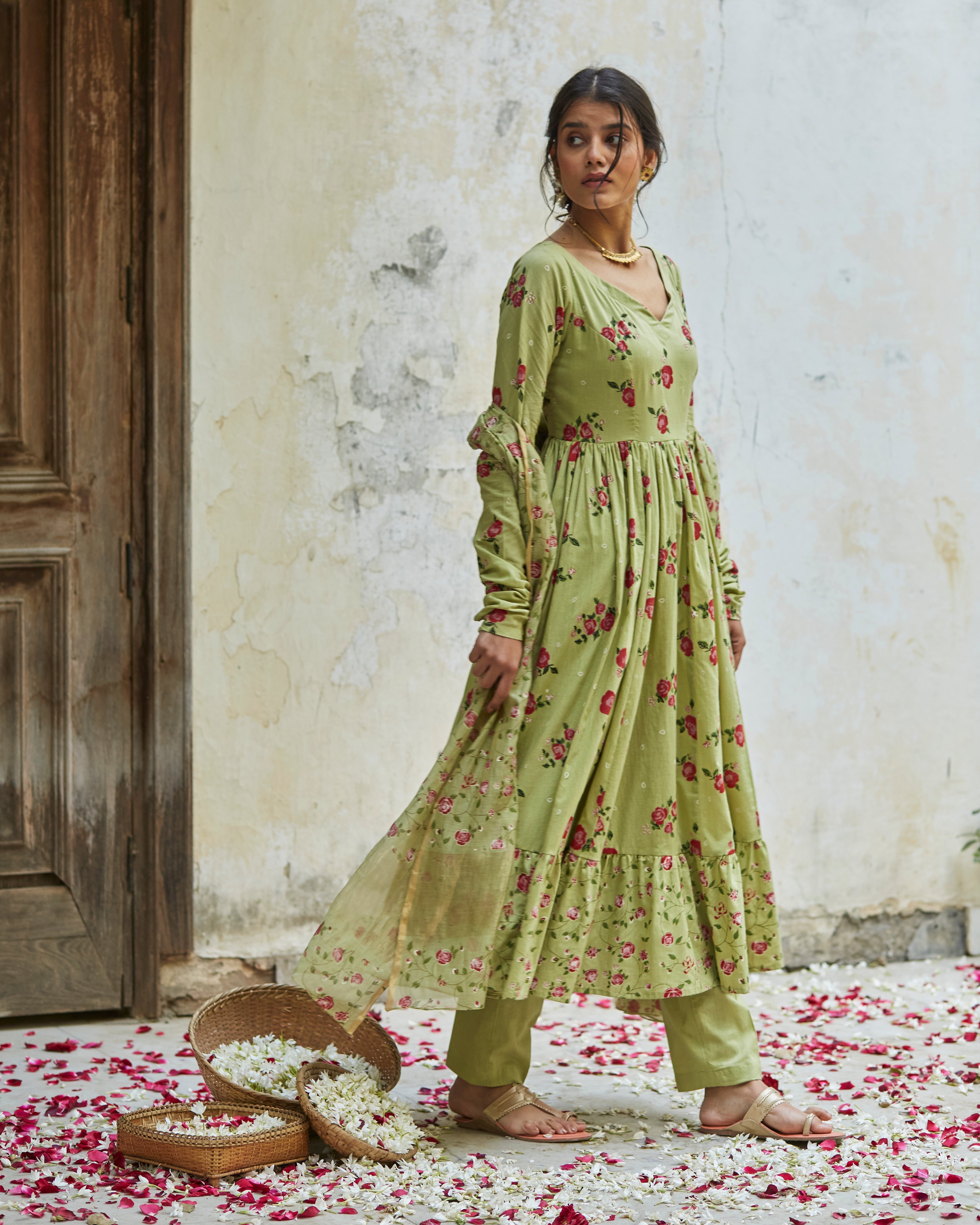 Pista Green  Kurta Set - Auraya Fashion - Juanita - #tag1# - #tag2# - #tag3# - #tag3#