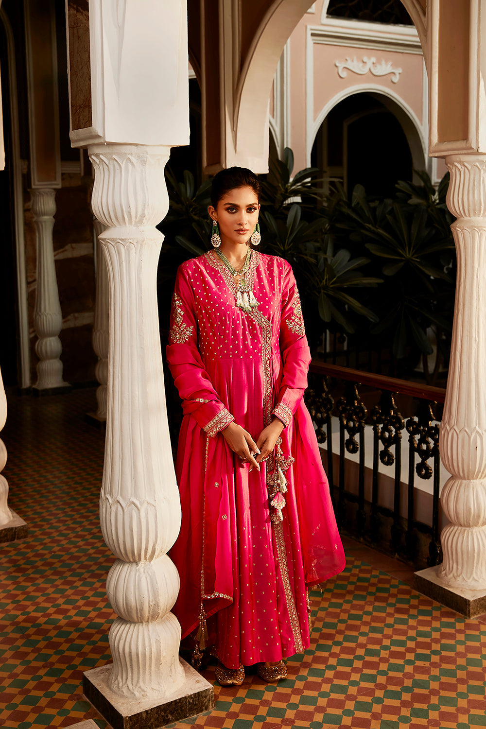 The New Vintage Jaipuri Pink Angrakha - Auraya Fashion - Matsya - #tag1# - #tag2# - #tag3# - #tag3#