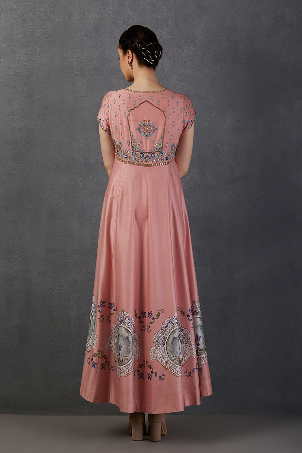 Fresh Pink Silk Chanderi  Dress  (Mk-11) - Auraya Fashion -  - #tag1# - #tag2# - #tag3# - #tag3#