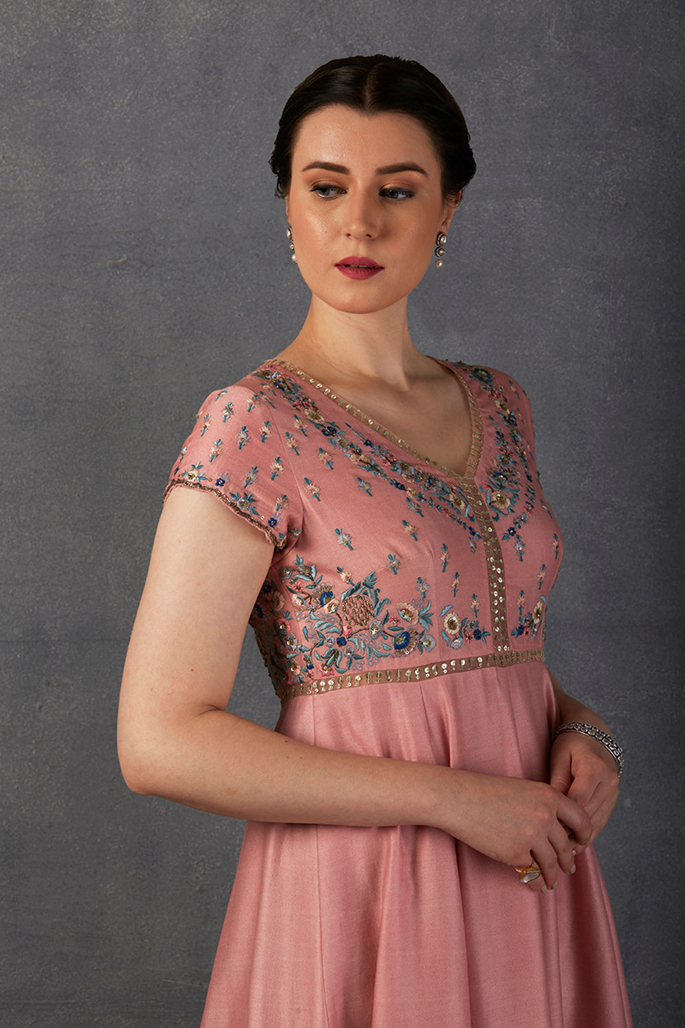 Fresh Pink Silk Chanderi  Dress  (Mk-11) - Auraya Fashion -  - #tag1# - #tag2# - #tag3# - #tag3#