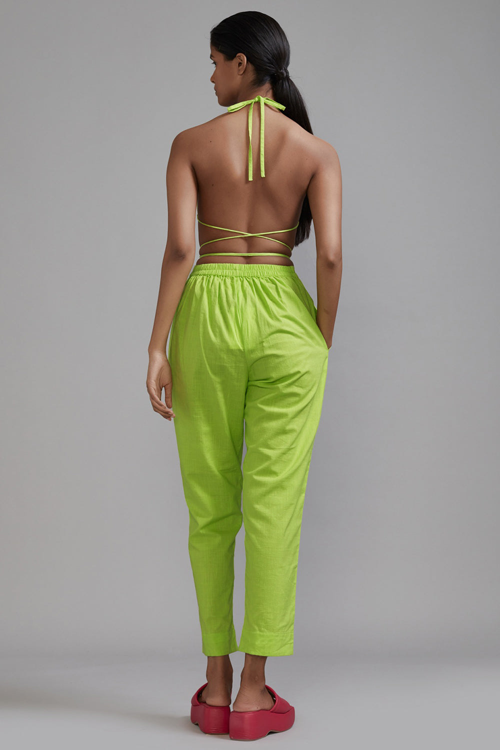 Neon Green Cotton Co-Ord Set - Auraya Fashion -  - #tag1# - #tag2# - #tag3# - #tag3#