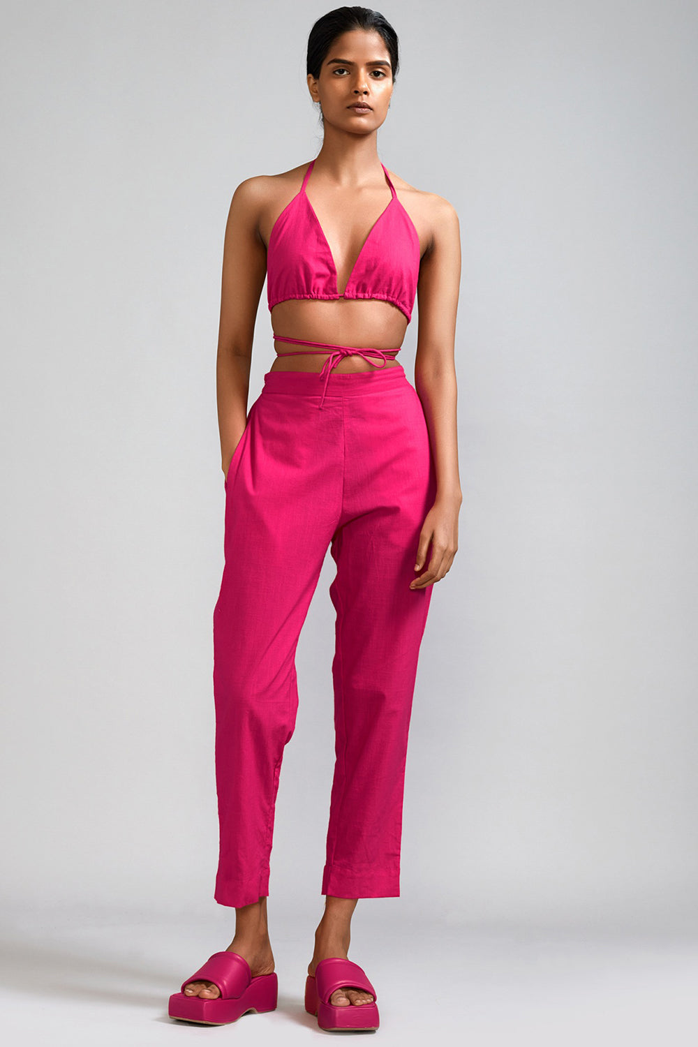 Pink Cotton Co-Ord Set - Auraya Fashion - Mati - #tag1# - #tag2# - #tag3# - #tag3#