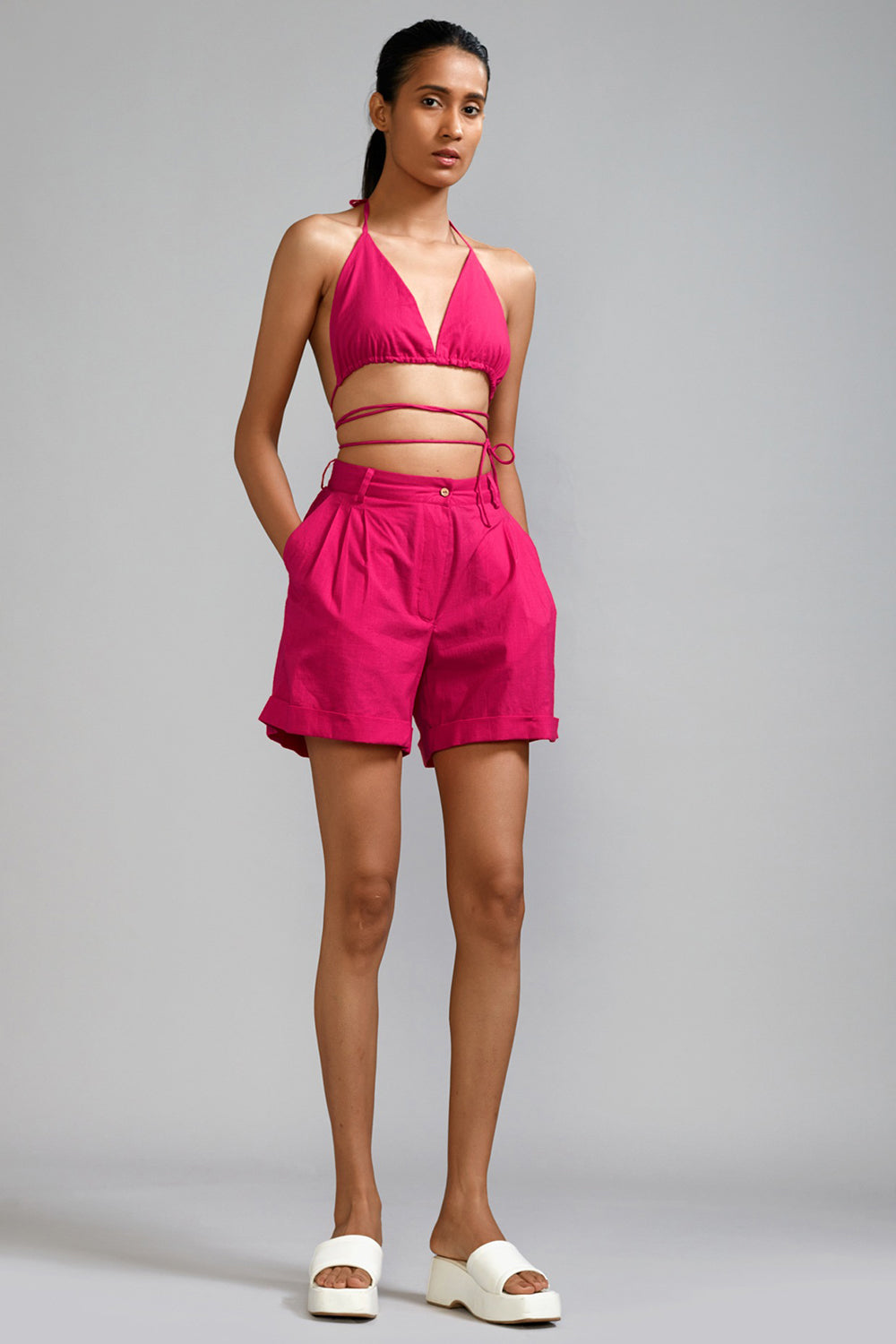 Pink Cotton Co-Ord Set - Auraya Fashion - Mati - #tag1# - #tag2# - #tag3# - #tag3#