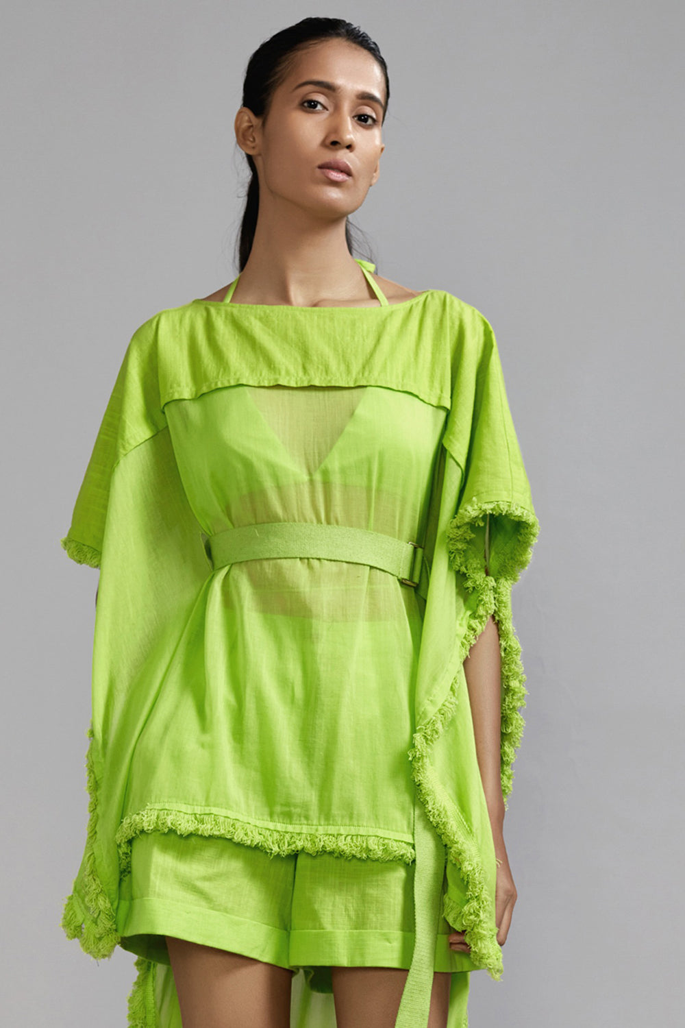Neon Green Mul Co-Ord Set - Auraya Fashion - Mati - #tag1# - #tag2# - #tag3# - #tag3#