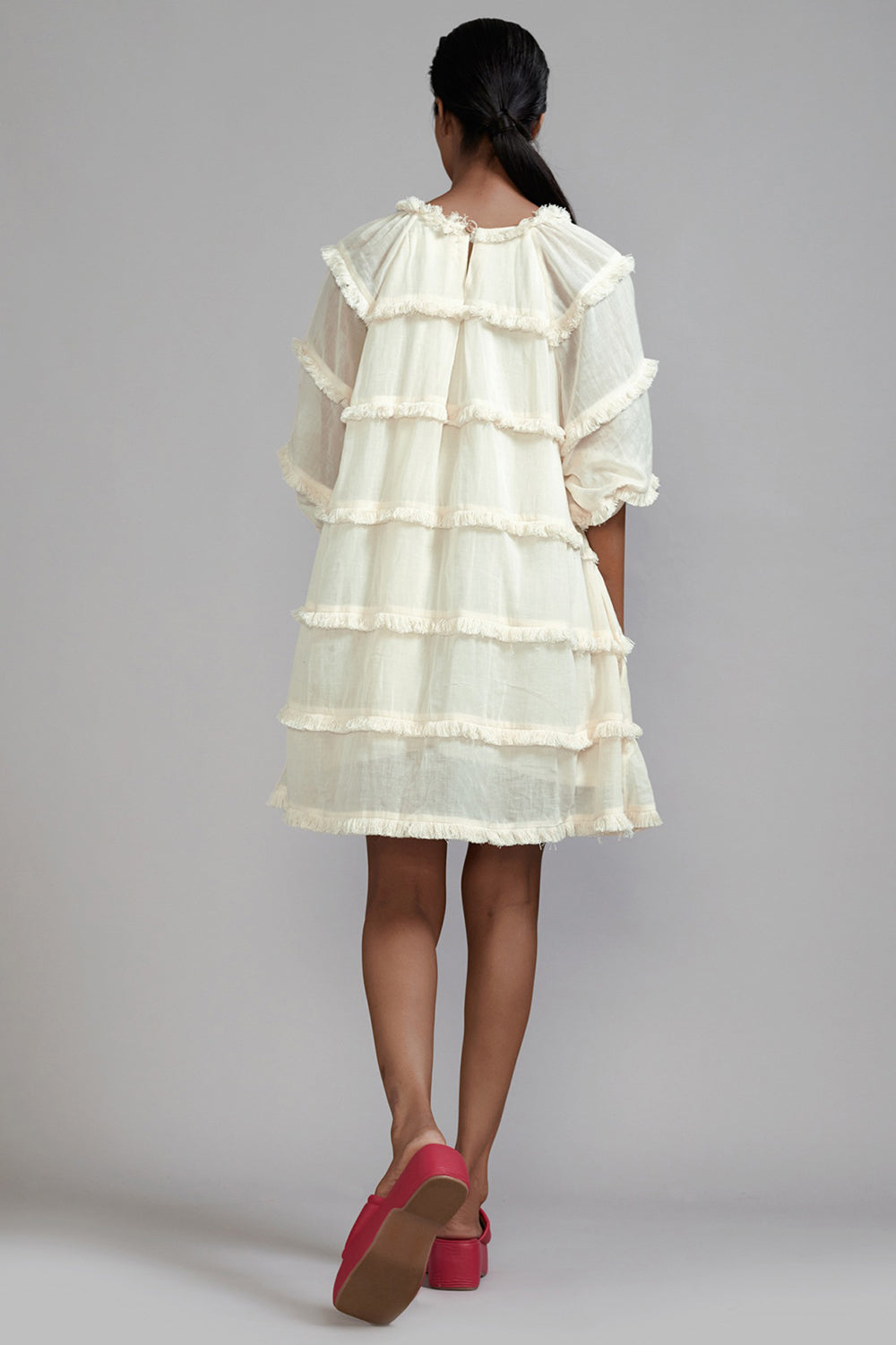 Off-White Mul Mini Dress - Auraya Fashion -  - #tag1# - #tag2# - #tag3# - #tag3#