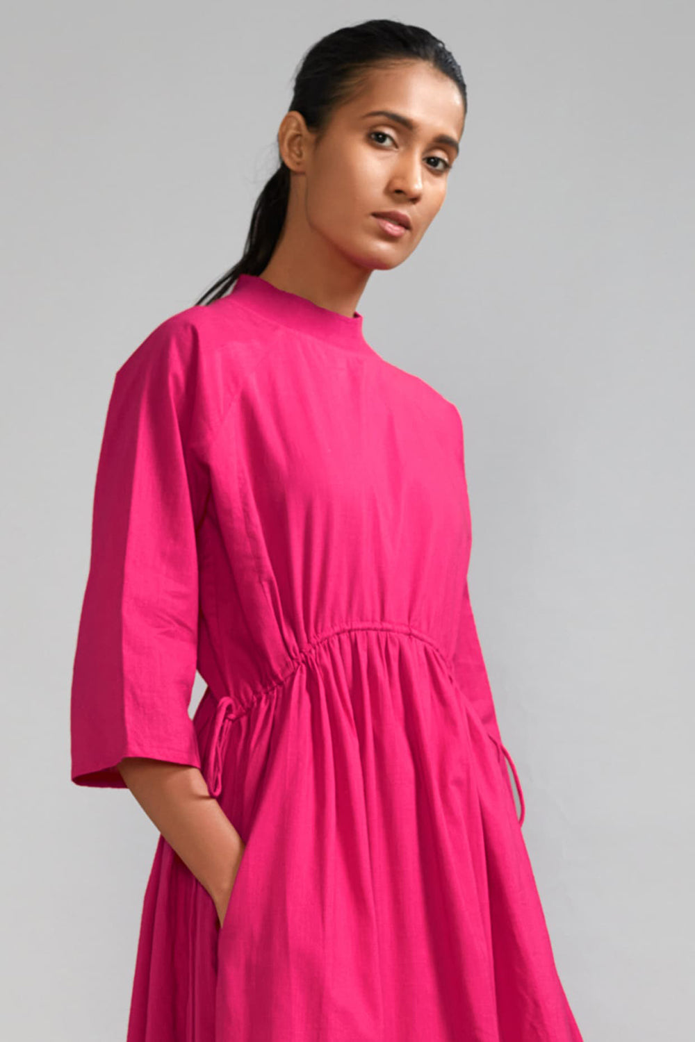 Pink Cotton Cowl Tunic - Auraya Fashion -  - #tag1# - #tag2# - #tag3# - #tag3#
