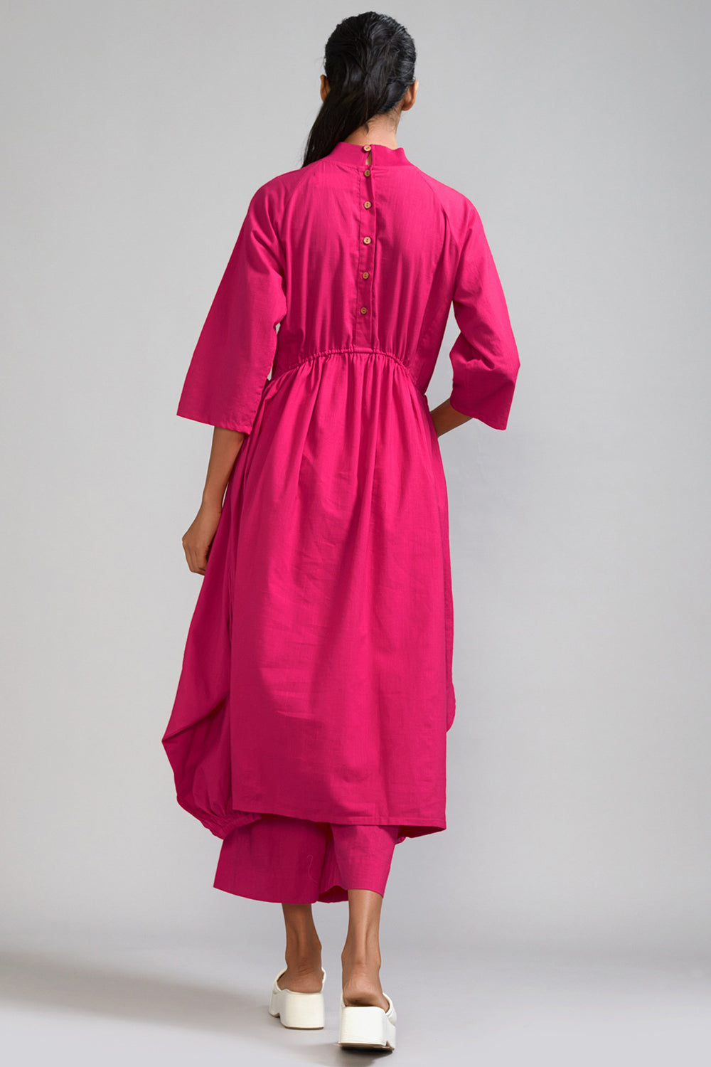 Pink Cotton Cowl Tunic - Auraya Fashion -  - #tag1# - #tag2# - #tag3# - #tag3#