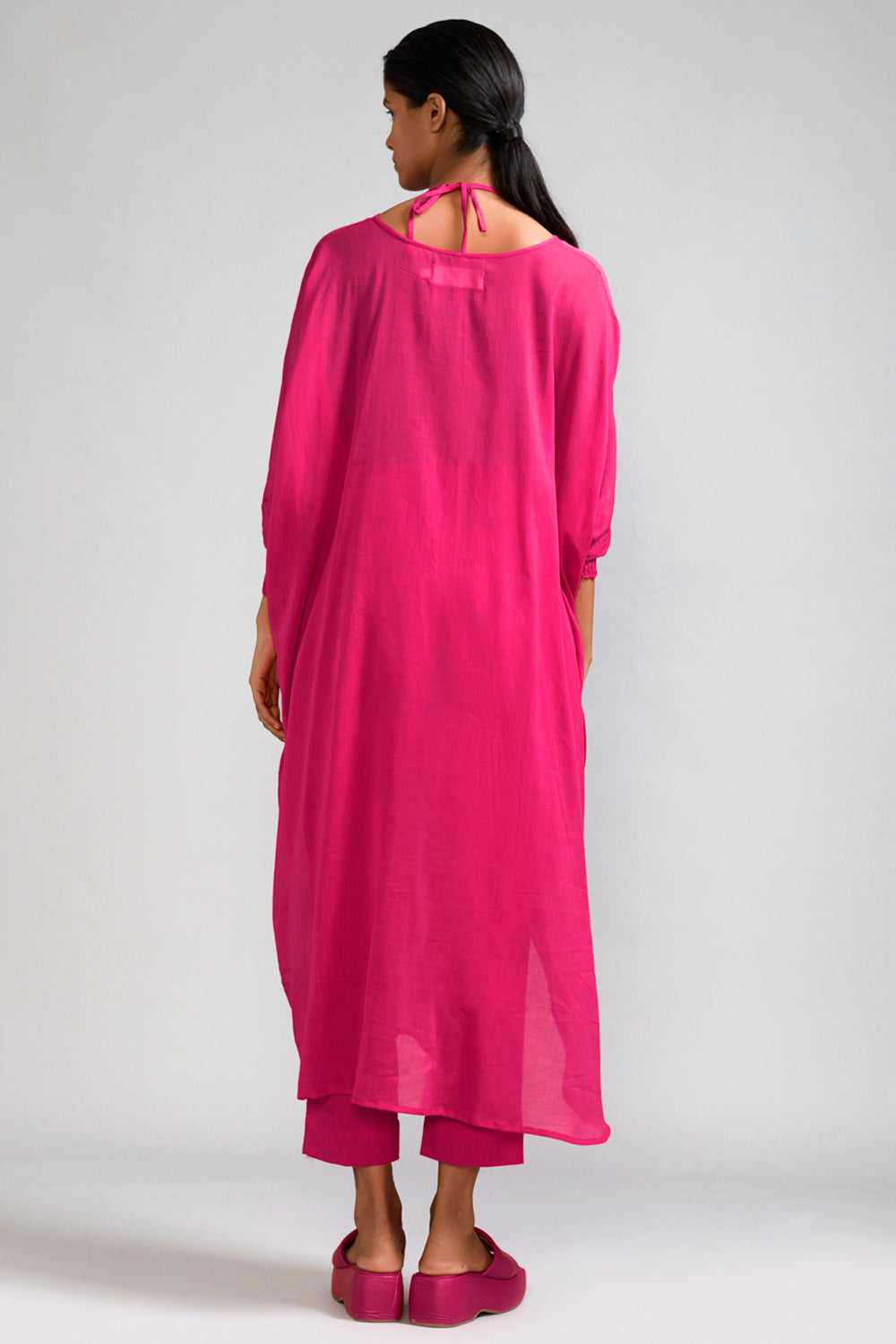 Pink Mul Cotton Tunic - Auraya Fashion -  - #tag1# - #tag2# - #tag3# - #tag3#