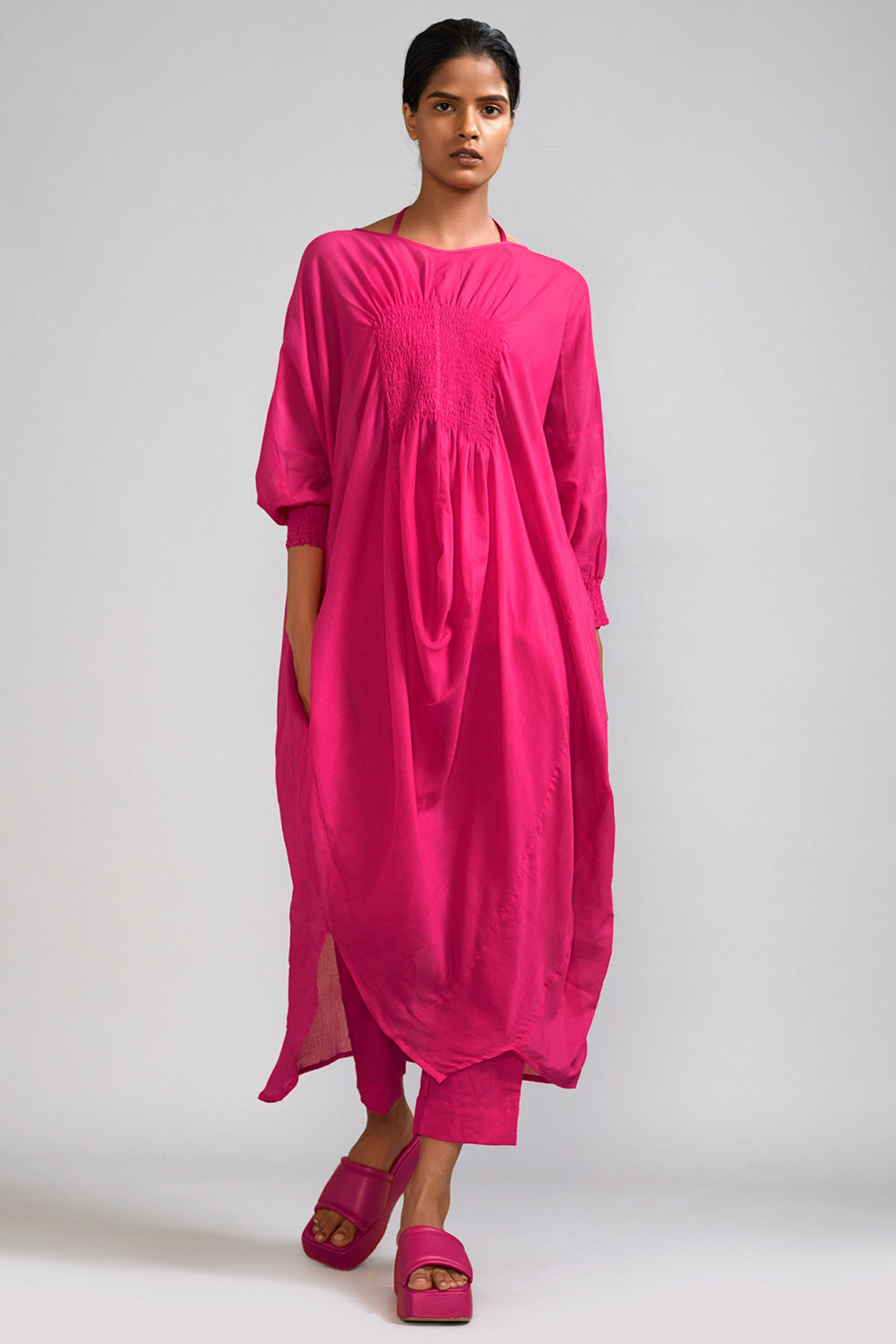 Pink Mul Cotton Tunic - Auraya Fashion - Mati - #tag1# - #tag2# - #tag3# - #tag3#