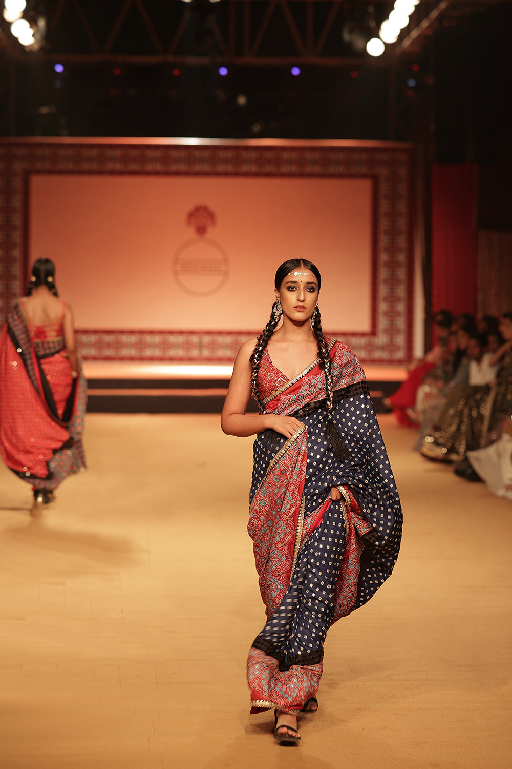 Ajrakh Bandhej Red Saree - Auraya Fashion -  - #tag1# - #tag2# - #tag3# - #tag3#