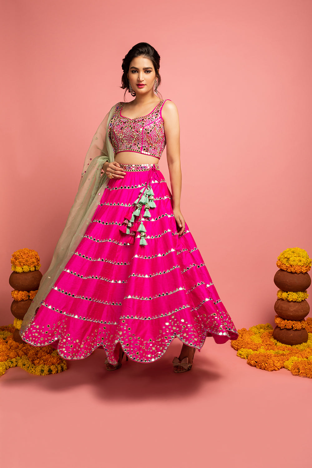 Scalp Lehenga With Dupatta And Blouse - Auraya Fashion - Nitara Dhanraj - #tag1# - #tag2# - #tag3# - #tag3#